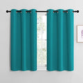 ROM Darkening Curtains 40 inch Length 2 Panels (Peacock Teal / 42"W x 40"L (Pack of 2))
