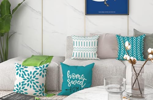 Pillow Covers 20x20 Set of 4 (Aqua Blue / 20" x 20" (Pack of 4))