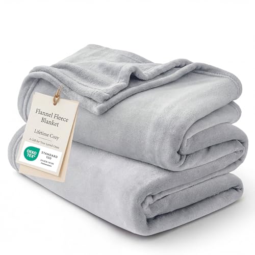 GentleSoft Bedding Fleece Blanket for Girls and Boys (Light Grey / Kids (43" x 55"))