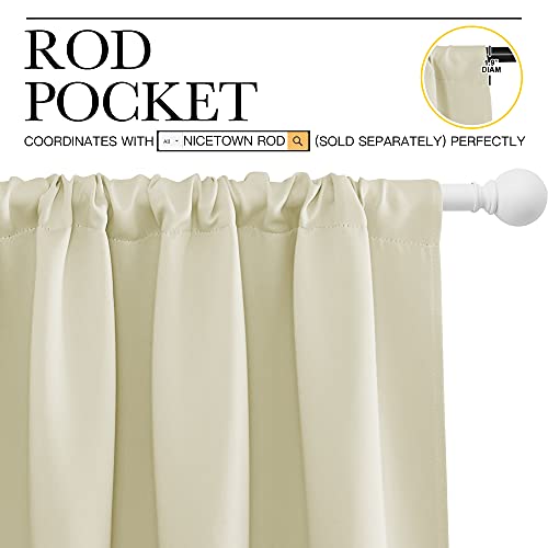 Blackout Curtains for Bedroom (Beige / 70"W x 63"L (Pack of 2))