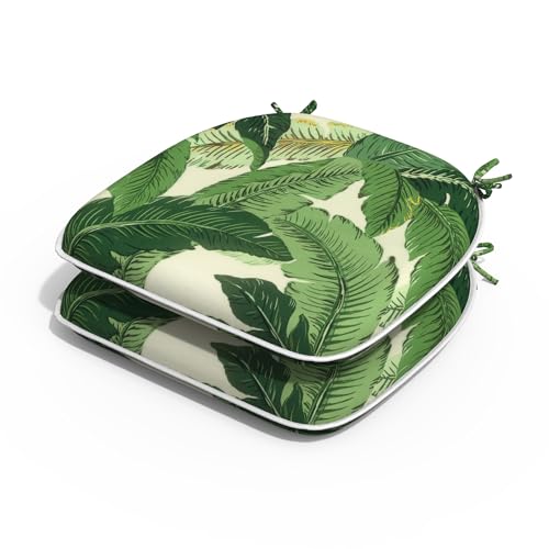 Outdoor Chair Cushions Set of 2 (2 Count / Swaying Palms Green)