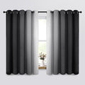 Ombre Curtains Black and Greyish White for Living Room (62"W x 63"L (Pack of 2) / Black)