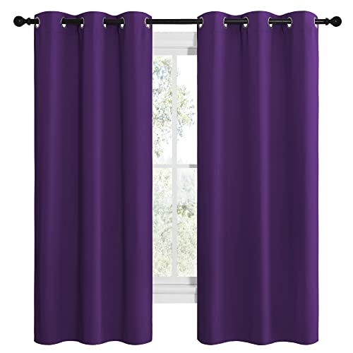 Kitchen Short Blackout Curtains (Royal Purple / 42"W x 68"L (Pack of 2))