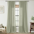Linen Blend Sage Green Curtains 108 inch Length 2 Panels for Bedroom Back Tab Light Filtering Semi Sheer Drapes Linen Cotton Textured Light Green Airy Modern Farmhouse Living Room Sage Aesthetic Decor (Sage Green / 52"W x 108"L (Pack of 2))