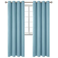 Greyish Blue Room Darkening Long Curtains for Living Room (Greyish Blue / 52"W x 108"L (Pack of 2))