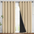 Beige 100% Blackout Curtains 84 Inches Long for Bedroom 62" Wide (62"W x 84"L (Pack of 2) / Beige)