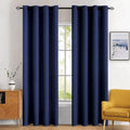 Navy Blue Blackout Bedroom Curtains Drapes 72 Inch Long 52"x72" (Navy Blue / 52"W x 72"L (Pack of 2))
