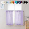 Lilac Sheer Curtains 36 inch Length 2 Panels (Lilac / 42"W x 36"L (Pack of 2))