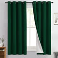 Dark Green 100% Blackout Curtains 63 Inches Long 50" Wide 2 Panels (50"W x 63"L (Pack of 2) / Dark Green With White Backing)