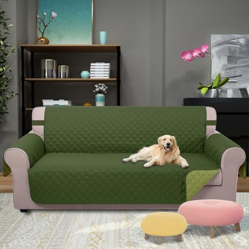 Large Sofa Cover Reversible Couch Cover (Huntergreen/Sage / 78"sofa Xl - Xl Large)