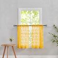 Vintage Lace Curtains Short (Mustard Yellow / 26"W x 30"L (Pack of 2))