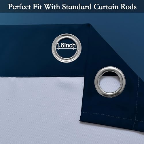 Ombre Blue to Grey White Curtains for Living Room 70Wx84L (70"W x 84"L (Pack of 2) / Blue)