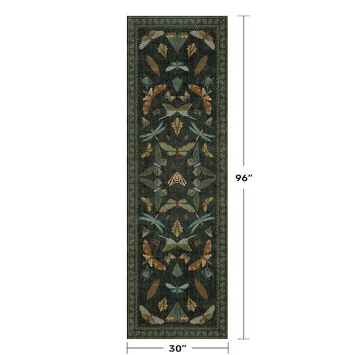 8 ft Long Hallway Runner Rug (2'6" x 8' (Runner) / Dark Green)