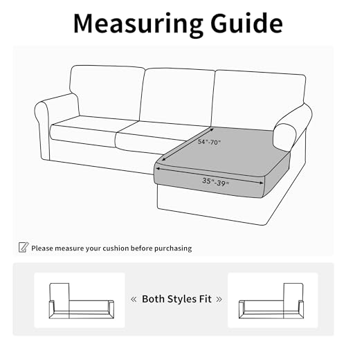 Stretch 1 Piece Chaise Lounge Cushion Slipcover (Chaise Cover / Dark Gray)