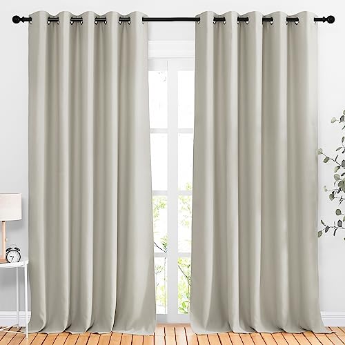 Room Darkening Room Divider Curtains 118 inches Long (Natural / 66"W x 118"L (Pack of 2))