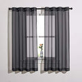 Sheer Drape Panels 63" L (Black / 54"W x 63"L (Pack of 2))