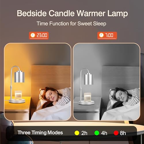 Dimmable Candle Warmer Lamp with Timer (Silver)
