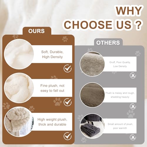 White Sofa Covers Dog Couch Cover Rabbit Plush L Shaped Couch Covers Faux Fur Sofa Slipcovers for 3 Seat Cushion Couches Shaggy Couch Cover Blanket Washable Thick Soft (71" x 118" / Z-plush:white)