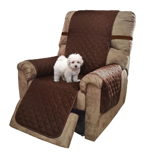 Reversible Recliner Chair Covers (Brown/Beige / 28''recliner-oversized)