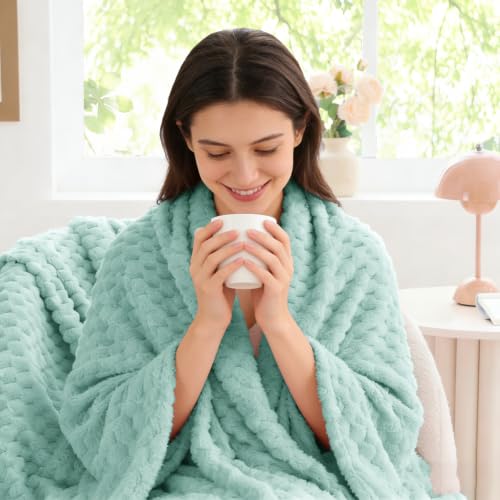 Haze Blue Throw Blanket for Couch (Haze Blue / Throw(50"x60"))