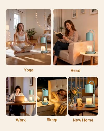 Dimmable Candle Warmer Lamp with Timer (Sage Green)