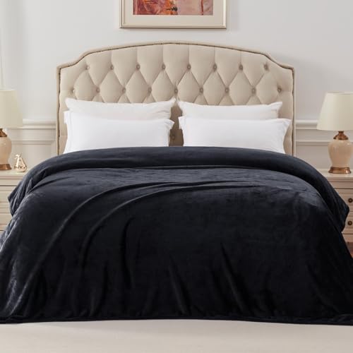 Soft Fleece Blanket Twin Size for Bed (Black / Twin XL (66" x 90"))