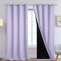 Lilac 100% Blackout Curtains 108 Inches Long for Bedroom 52" Wide (52"W x 108"L (Pack of 2) / Lilac)