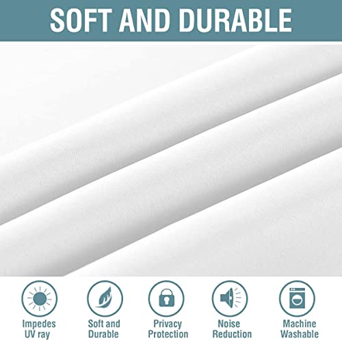 White Curtain 84 inches Long for Living Room Thermal Insulated Christmas Curtains Window Treatment Panel Bedroom Curtain for Door Thermal Curtains for Winter (52"W x 84"L (Pack of 1) / Pure White)