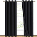 Black Full Blackout Curtains for Dining Room 52"W x 84"L 2 Panels (Black / 52"W x 84"L (Pack of 2))