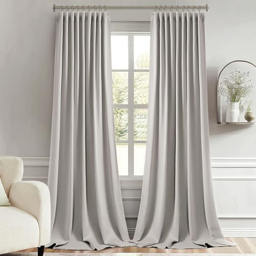 Cobblestone Back Tab Blackout Curtains 52x102 Inch Long 2 Panels Set (Cobblestone / 52"W x 102"L (Pack of 2))