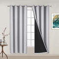 Light Grey 100% Blackout Curtains 63 Inches Long 52" Wide 2 Panel (52"W x 63"L (Pack of 2) / Light Grey)