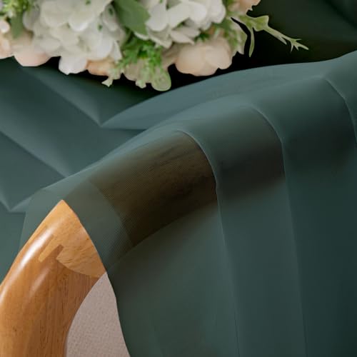 Hunter Green Sheer Valances for Windows (Hunter Green / 42"W x 16"L (Pack of 2))