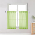 Short Lime Sheer Curtains 36 Inch Length 2 Panels Set (Lime Green / 42"W x 36"L (Pack of 2))
