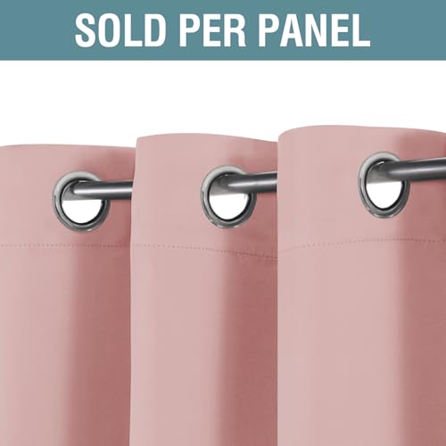 Blackout Curtain for Living Room Thermal Insulated Window Treatment Curtain Extra Long 96 inch Length Energy Saving Grommet Top Blackout Drape (52"W x 96"L (Pack of 1) / Baby Pink)