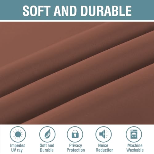 Blackout Curtain for Bedroom Small Window Kitchen Blackout Curtains 45 inch Length Energy Saving Solid Grommet Blackout Drape (52"W x 45"L (Pack of 1) / Washed Spice)