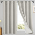 Cream Linen Textured Curtains 63 Inches Long for Living Room (Linen Cream / 52"W x 63"L (Pack of 2))