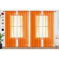 Orange Sheer Curtains 4 Panels Rod Pocket Semi (Orange / 52"W x 72"L (Pack of 4))