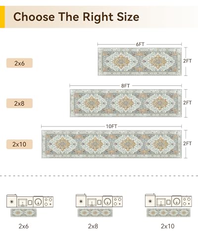 Washable Area Rug (Beige/Carbon Grey/Orange / 2' x 6' (Rectangular))