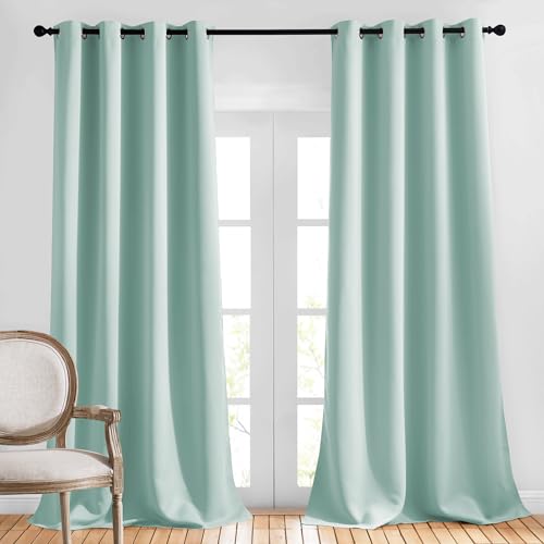 Room Darkening Drapes for Nursery (Aqua Blue / 52"W x 120"L (Pack of 2))