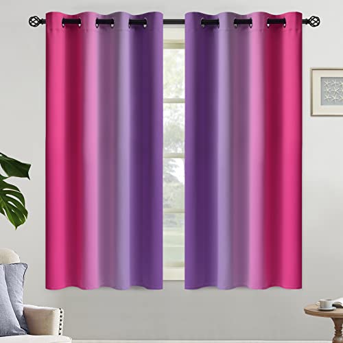 Pink and Purple Blackout Curtains (52"W x 54"L (Pack of 2) / Pink and Purple)