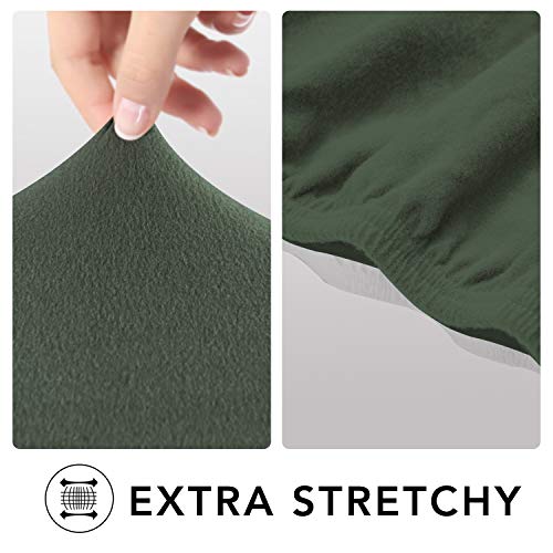 Stretch Chair Covers Fleece Couch Covers for Sofa Grayish Green (Small Chair / Grayish Green)