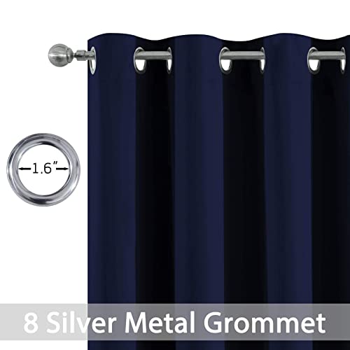 Navy Blue Room Darkening Curtains 84 inch Sliding Door Drapes (Navy Blue / 52"W x 84"L (Pack of 1))