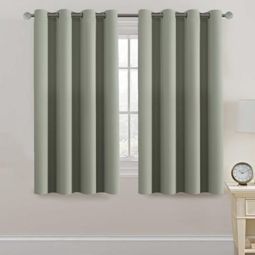 Light Blocking Curtain for Bedroom (52"W x 63"L (Pack of 1) / Light Sage)