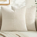 Cream White Decorative Throw Pillow Covers for Couch 20x20 Inch (20" x 20" (Pack of 2) / Cream White)
