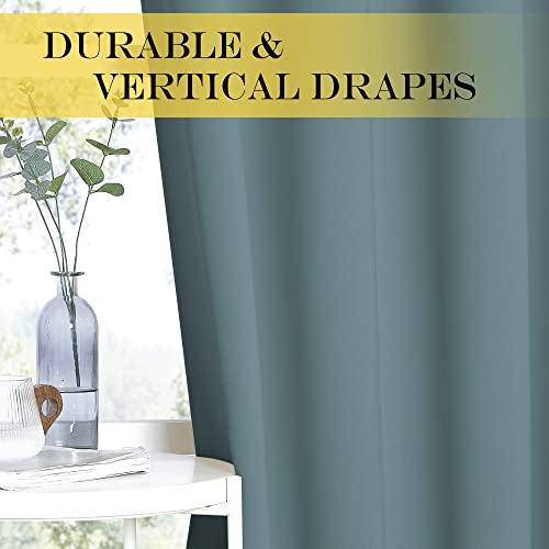 Blackout Drapery Curtain Panel 90 inches Long (Greyish Blue / 46"W x 90"L (Pack of 1))