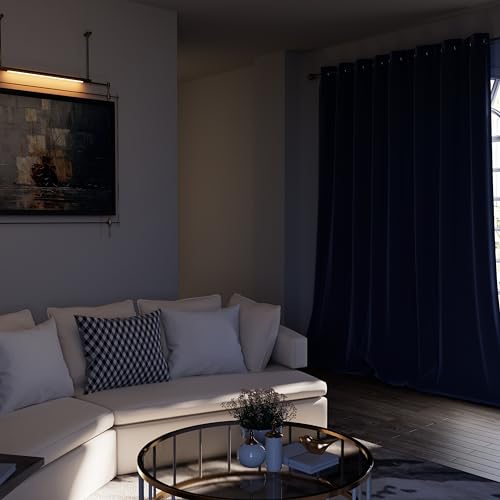 Navy Blue Blackout Curtains for Living Room 84 Inch Long (Navy / 52"W x 84"L (Pack of 2))
