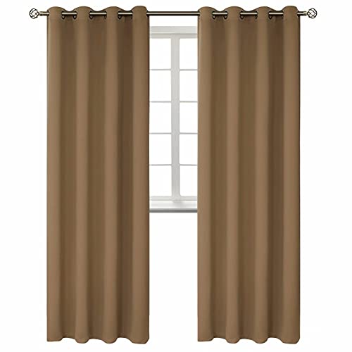 Taupe Blackout Curtains for Living Room 95 Inch Long (Taupe / 52"W x 95"L (Pack of 2))