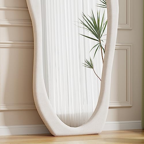 Wavy Floor Mirror (Irregular - White)
