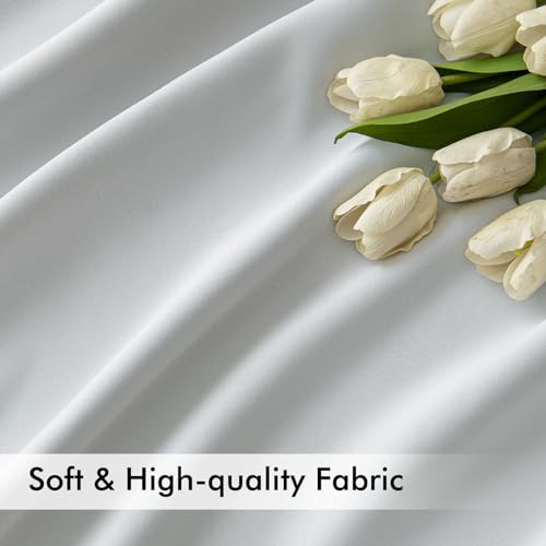 Greyish White Back Tab Blackout Curtains 52x120 Inch Long 2 Panels (Greyish White / 52"W x 120"L (Pack of 2))