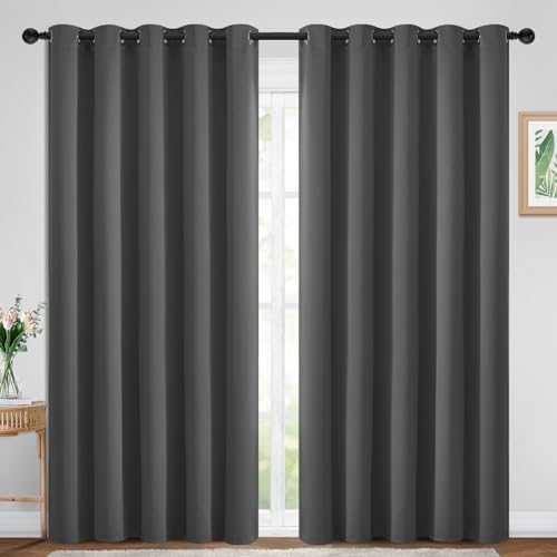 Room Darkening Curtains 70x84 inch Length Charcoal Grey (Charcoal Grey / 70"W x 84"L (Pack of 2))
